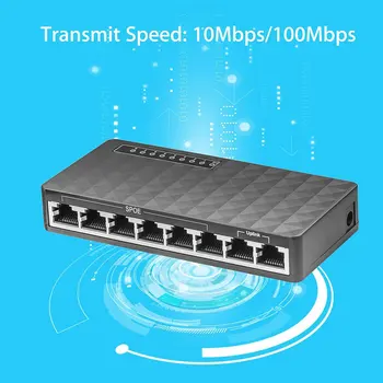 Mini LAN POE Ethernet Omrežja Desktop Stikalo 8 Port 10/100Mbps Hitro Hub Omrežno Zvezdišče, Stikalo Ac Visoko Zmogljivost
