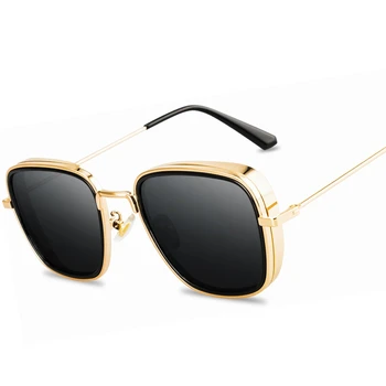 Moda Kvadratnih sončna Očala za Moške/ženske Retro Steampunk sončna Očala Moški Lady Luksuzne blagovne Znamke, Modela Očal UV400 Kovinski Okvir