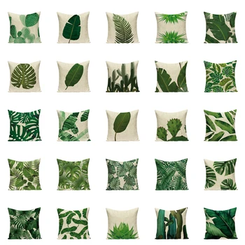 Monstera Rastlin Blazine Pokrivajo Tropski Zelen Dekorativni Vzglavnik Po Meri Palm CushionCovers Ustvarjalni Dom Kaktus Perilo Vrgel Blazino
