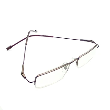 Morda Cvet Ultra-lahke Zlitine Obravnavi Očala Kvadratnih Kovinskih Ultra-fine Presbyopic Očala Pol Okvir Očal je Moški Letnik Eyeglass