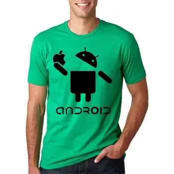 Moške Android Ustvarjalne Novetly T Shirt Smešno Design Pismo Natisnjeno Kratek Rokav Tees 2019 Poletje Moda Hip Hop Ulične Vrhovi