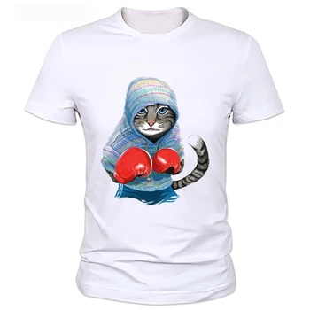 Moške mačke natisnjeni t-majice Načinu T-Shirt hommes t - shirt hommes gamse MMa Priložnostne Slim multicolore klepet