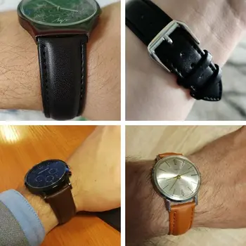 Napa usnje Pravega Usnja Watchband Mehkega Materiala Watch Band Kakovosti Poslovanja Zamenjajte Pašček za Zapestje 18 mm 20 mm 22 mm 24 mm