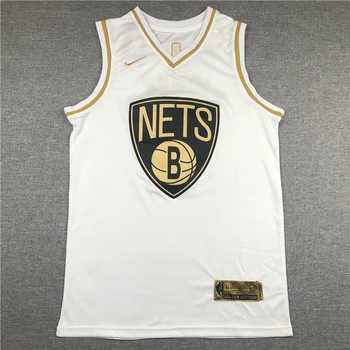 NBA Moške Brooklyn Mreže #11 Irving, Majice za Košarko Belo Zlato Edition Moške Športne Jope