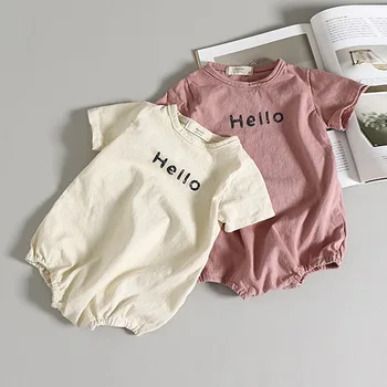 Newborn Baby Fantje Dekleta Bodysuits Obleko Kostum Hello-Zbogom Pismo Obleka za Malčke Otroci Oblačila Jumpsuit 0-3T Otroška Oblačila