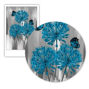 Nordijska Vijolična Rumena Modra Siva Moderne Stenske Daisy Umetnosti Cvetlični Metulj Platno Slikarstvo Plakat in Natisni Slike Doma Dekor