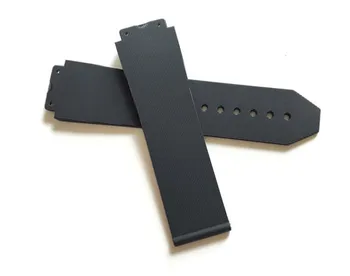 Novo Črno Silikonske Gume watch band 25*17 mm Za Hublot trak za BIG BANG verodostojno Watchband logotip sponke iz nerjavečega brezplačno orodje