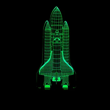 Novost Luminaria 3D Raketa Nočna Otroci Led namizne Svetilke, Spalnica Postelji Noč Svetlobe 7 Sprememba Barve Spanja luç Darila