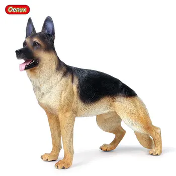 Oenux Pristni nemški Ovčar Živali Simulacije Big Dog Pet figuric Model PVC Visoke Kakovosti Veren Igrača Otroci Darilo