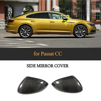 Ogljikovih Vlaken Avto Rearview Mirror Zajema Kape za Volkswagen VW Passat CC 2019 Zamenjava Strani Ogledalo Kape Zajema Lupini Primeru