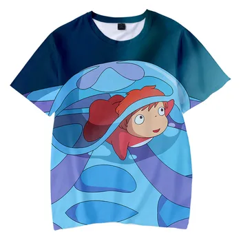 Otroci T-shirt Ponyo na Cliff Fant Dekle Nov Vroč Modni Priljubljena Risanka Srčkan majica s kratkimi rokavi za Udobno otrok Tees vrhovi