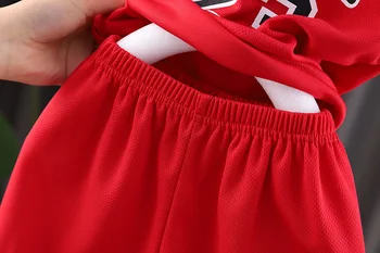 Otrok brez Rokavov Oblačila, ki Bombaž Baby Boy Girl Košarka Obleke ŠT.23 Telovnik Hlače Lepe Poletne Šport Kostum Otroci