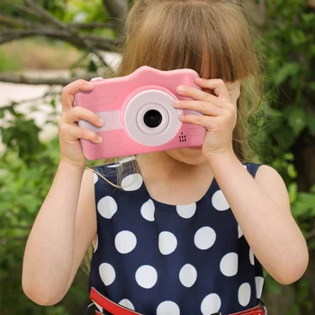 Otrok Fotoaparat Srčkan Risanka Mini Digitalni Fotoaparat Za Otroke 3,5-Palčni 12MP 1080P Fotografijo, Video Kamere Otroški Rojstni dan Božično Darilo