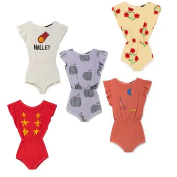 Otroške igralne obleke 2020 Poletje Otroci Oblačila Baby Dekleta, igralne obleke za Malčke Baby Ruffle Splošno Romper brez Rokavov Jumpsuit Obleke 0-6Y