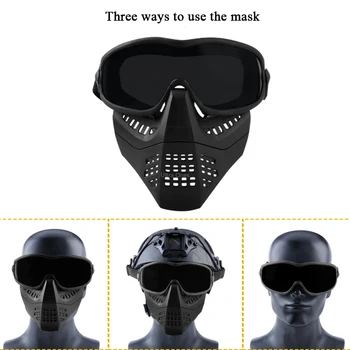 Paintball Taktično Masko z Očala Lov Vojaško Streljanje Cs Masko Windproof Poln Obraz Airsoft Usposabljanje Vojske Maske, Očala