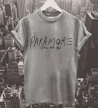 Paramore še Vedno V Vas Črke Natisni Ženske majica Bombaž Priložnostne Smešno tshirts Za Lady Vrh Tee Črna Bela Siva H-132