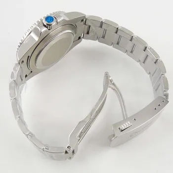 Parnis 20 mm watch band zapestnica trak center polirani svetlo gumb deplpyant zaponko iz nerjavečega jekla 316L