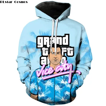 PLstar Kozmos 2018 Nove Modne Mens Hoodies igra Grand Theft Auto Vice City Tiskanje 3d Moški/Ženske Priložnostne Hooded Majica