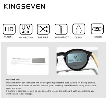 Po meri LOGO KINGSEVEN Bambusa Serije Polarizirana Moške Očal, Lesenih Vintage sončna Očala UV400 Zaščito Moda za Ženske Očala