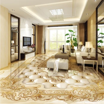 Po meri Tla Zidana Ozadje Evropski Stil Luxury Gold Rose Marmor Mehak Trak 3D Talne Ploščice Nalepke, Dnevna Soba PVC Doma Dekor