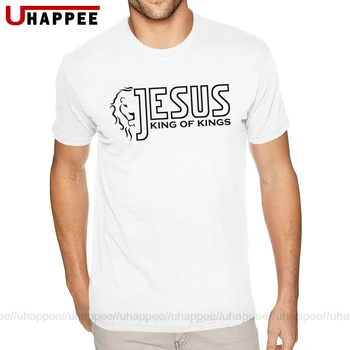 Poceni Grafični Jezus Je Kralj Majica S Kratkimi Rokavi Moški Meri Natisnjene Kratkimi Čistega Bombaža O Vratu Tees Majice