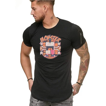 Poletje 2020 priložnostne T-shirt za moške, modni zip krog vratu in rokavi hip-hop T-shirt vrh moška majica s kratkimi rokavi velikosti S-5XL