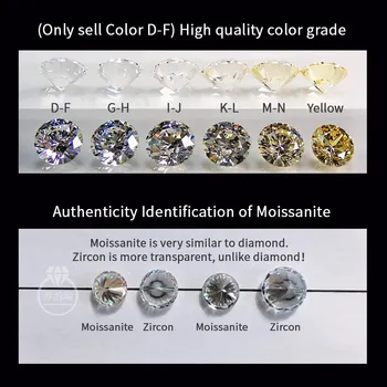 Pravi Moissanite Obroč visoke kakovosti diamanti Obroč za ženska Moda poročni prstan Klasični preprost stil z gra