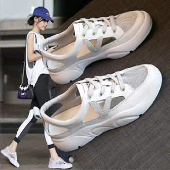 Priložnostne čevlji ženske majhnimi belimi čevlji ženske športni copati ženske dihanje očesa čevlji, športni čevlji ravno čevlji ženske sandali