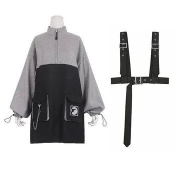 Punk Oblačenja Žensk Ulične Gothic Harajuku Goth Dolg Rokav Obleka za Dekleta korejski Modni Slog Mini Obleka 2021 Egirl