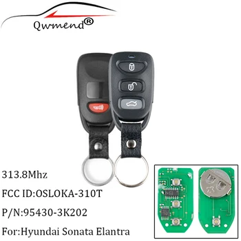 QWMEND 3+1Buttons Daljinsko Avto ključ Fob 313.8 Mhz Za Hyundai Elantra Sonata 2007-2010 Za Naglas 2011 2012 OSLOKA-310T tipke