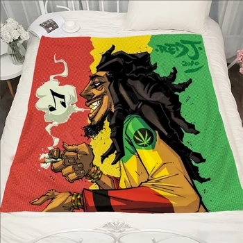 Reggae Avtor Bob Marley Odejo Smešno Star Pevec Odejo 3D Tiskanja Sherpa Odejo na Postelji, Doma Tekstil Dreamlike Slog