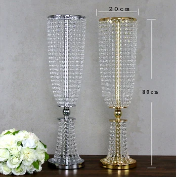Romantično poroko 6pcs/veliko brezplačna dostava srebro ali Zlato, z akrilnim flower stand poroka tabela centerpieces za poroka dogodek