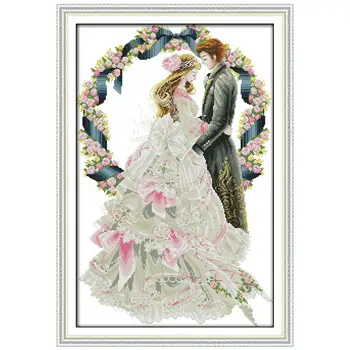 Royal poroka šteje natisnjen na canvas11CT 14CT DIY komplet Navzkrižno Šiv vezenje needlework Določa doma dekor