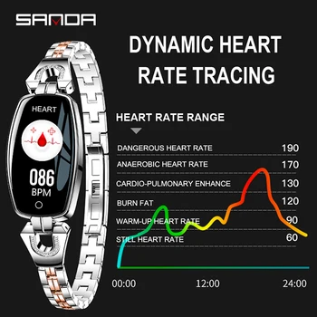 SANDA Ženske Modni Pametna Zapestnica Watch Bluetooth Krvni Tlak, Srčni utrip Spanja Monitor Pedometer Smartwatch za Android iOS