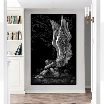Siv Znak, Angeli in Demoni, Platno, Slike, Plakate in grafike Stenskih slikah, za Dnevna Soba Dekoracijo Doma