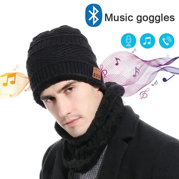 Slušalke Slušalke Skp, Beanie Pokrivalo Pleteno Kapo, Šal Komplet Za Bluetooth V4.2 Ženske Moški Zimski Termalni Glasbo, Slušalke
