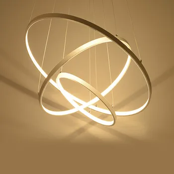 Sodobna visi svetilka 40 60 80 100 cm Obroči LED Obesek Luči design Ustvarjalnost led Obesek Svetilke Za Življenje Jedilnico Foyer