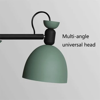 Sodobno minimalistično kovinski lestenec, E27 led sivo in zeleno barvo univerzalno glavo lestenci za kuhinje, dnevna soba, spalnica študija