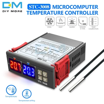 STC-3008 Dvojni Digitalni Temperaturni Regulator Termostat Thermoregulator Inkubator Sonda 10A Ogrevanje, Hlajenje 12V 24V 110V 220V