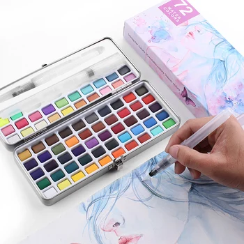 Strokovno 72 Barve Trdna Akvarel Barve, Komplet Z Paintbrush Vode barvni Pigment Nastavite Acuarelas Verf ustvarjalce