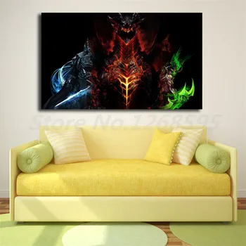 Svet Warcrafts Illidan Stormrage Lich Kralj Umetniško Platno Plakat Slikarstvo Stensko Sliko Natisniti Doma Spalnica Dekoracijo