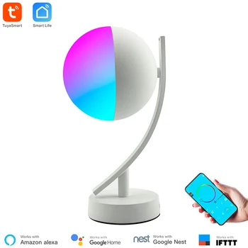 Tuya Smart APP WiFi Namizna Svetilka, 16 Milijonov Barv Brezžični Nadzor Časovnik Alexa Združljiv Noč Svetlobe RGB Zatemniti za Pametni Dom