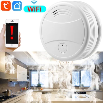 Tuya WiFi Dima Alarm, Protipožarna Zaščita Dima Detektor Dima house Kombinacija požarni Alarm Home Security System Ogenj