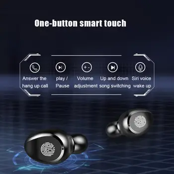 TWS Bluetooth Slušalke z Mikrofonom Touch Kontrole Brezžične Slušalke Mini HI-fi V uho Čepkov Šport Teče Heasets HD Klic