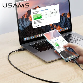 USAMS 5pcs/Veliko Tip-C Tip-C Hitro Kabel za Polnjenje QC3.0 PD 100W Polnjenje Kabel Za Ipad, Iphone Xiaomi Samsung Tablični Podatkovni Kabel