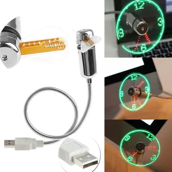USB Led Pripomoček Prilagodljiv 40 CM USB Pogon Hlajenje LED Utripa Ura Zaslon Funkcija Ura Fan # K400Y #