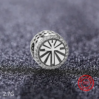 Verodostojna 925 sterling srebro čar pentagram biseri, ki je primerna za zapestnico, obesek DIY edinstven nakit dajanja daril