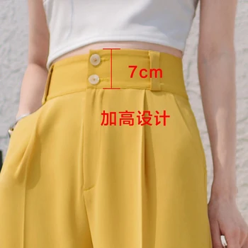 Vintage Hlače Za Ženske Visoko Pasu Vzročno Svoboden Širok Noge Hlače Ženske 2020 Pomlad jesen korejski Moda Elegantne hlače