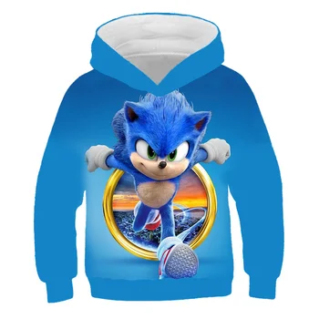 Vroče Prodati Sonic Hedgehog Hoodies Teen Za Dekleta Majica Sonic Kostum Plus žamet Baby Fantje Oblačila z Dolgimi Rokavi Pulover