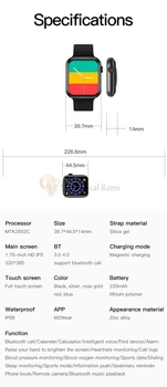 X16 Pametno Gledati 2021 Bluetooth igra 1.75 palčni klic Fitnes zapestnica srčni utrip Moških za ios android pk w26 34 t500 t600 46